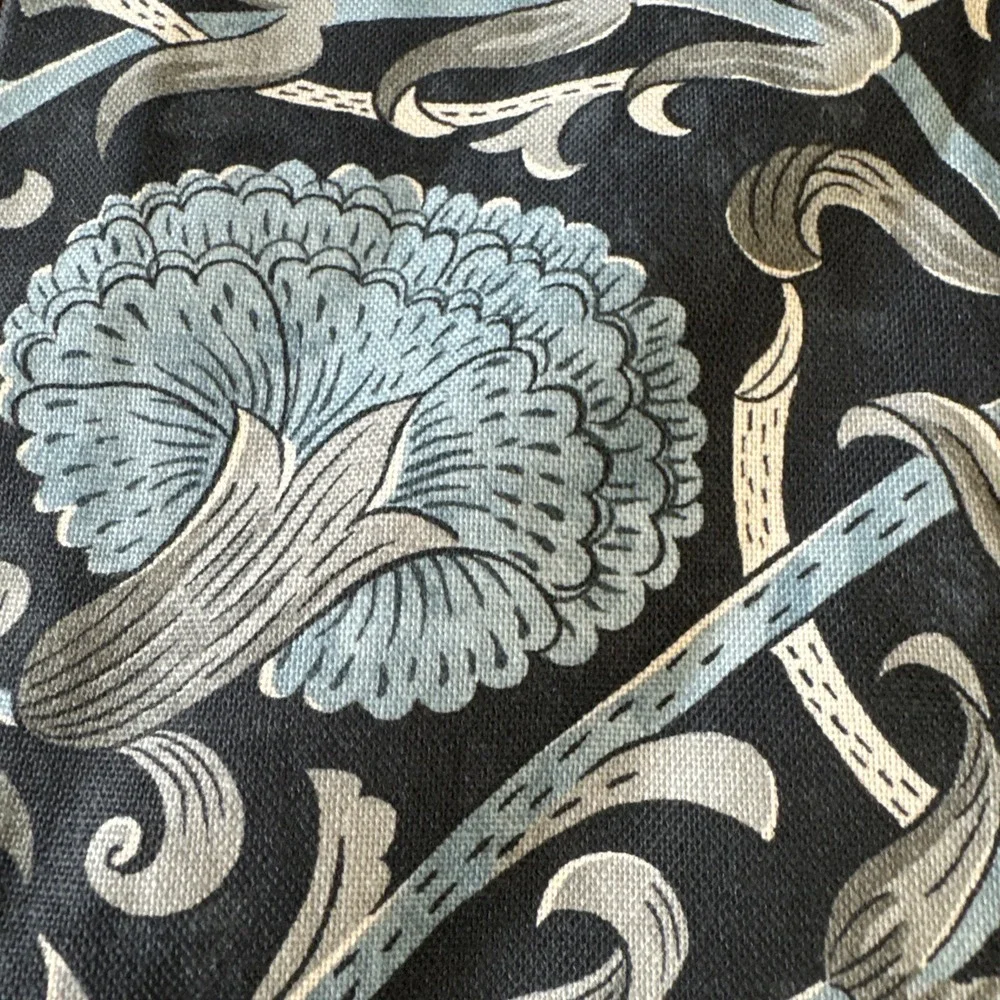 Rejuvenation Morris & Co Pillow Cover Lodden Botanical Print Slate Blue Gray New